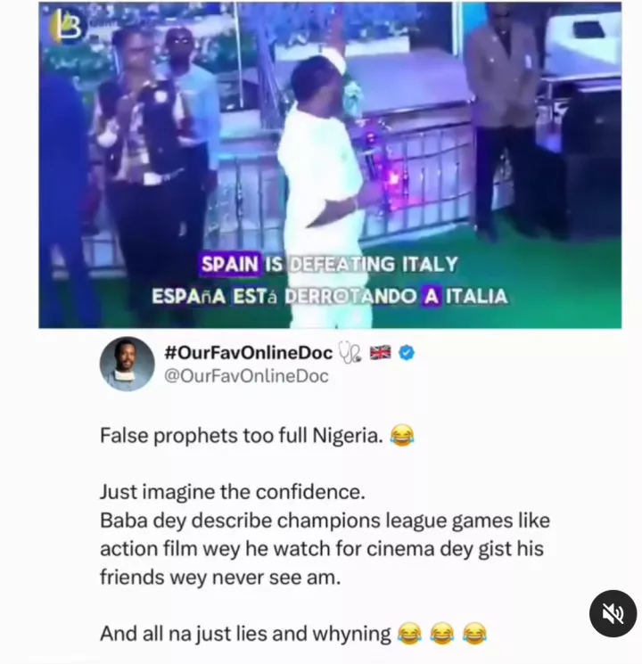 Nigerian doctor mocks false Champions League prediction by Nigerian prophet on X (Video) Nigerian doctor mocks false Champions League prediction by Nigerian prophet on X (Video)
