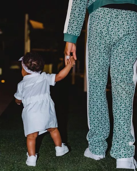 Osimhen and his daughter Hailey True. Instagram/Victor Osimhen