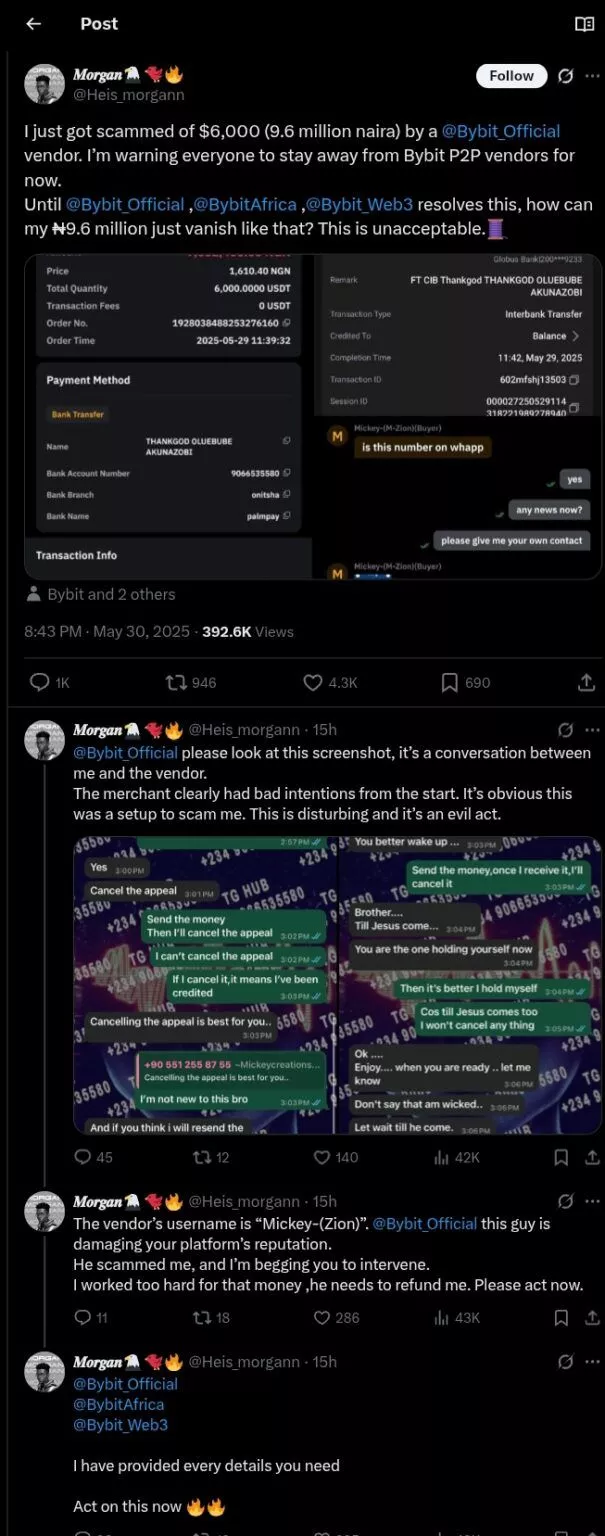 Crypto vendor scams man of ₦9.6 million on exchange platform