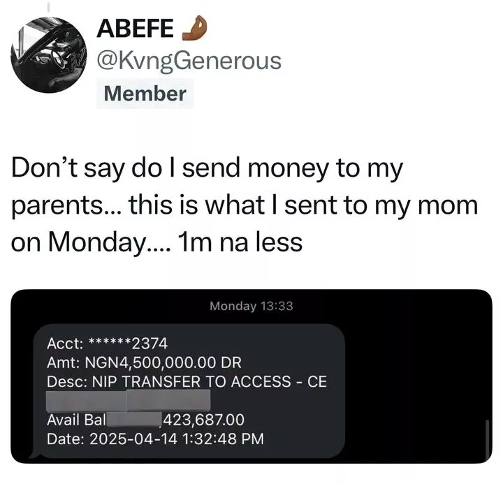 Man apologizes to girlfriend for backlash after sending her N1 million for Easter