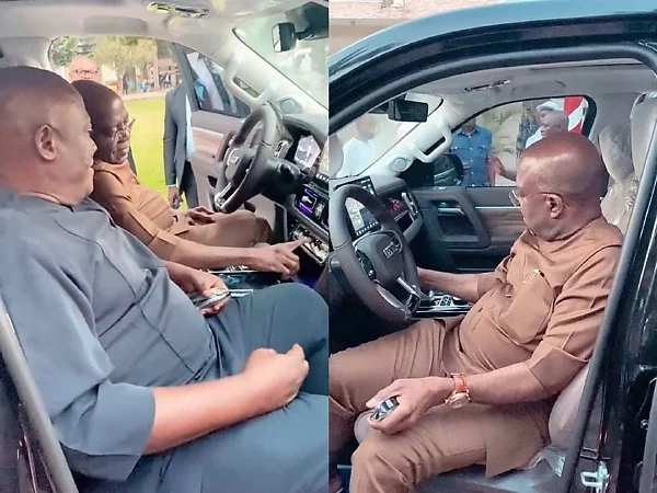 Gov Otti Of Abia Takes Innoson Boss On A Ride Moments After Taken Delivery Of His IVM G80 - autojosh 