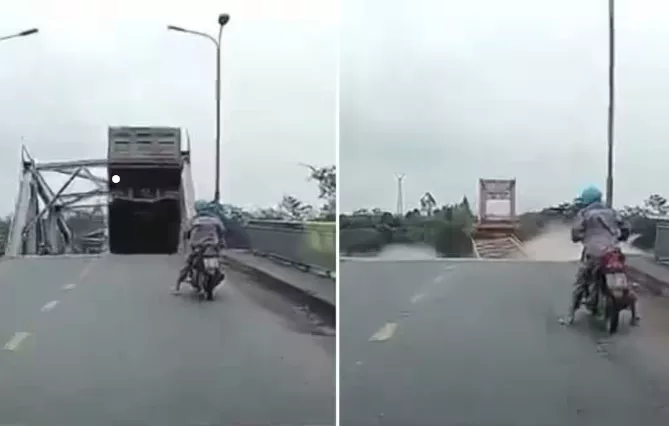 Dramatic moment bridge collapses with cars on it during Typhoon Yagi (video)