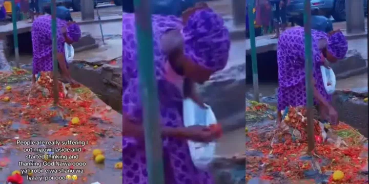 Woman sparks emotions after picking discarded roadside tomatoes amid tough economy