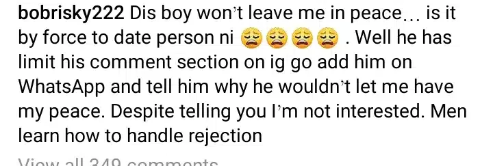 'Men, learn how to handle rejection' - Bobrisky knocks male admirer who has refused to leave him alone