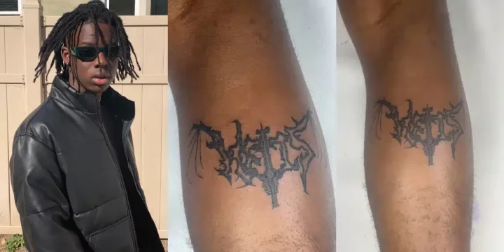Devoted fan tattoos Rema's new album symbol on his leg