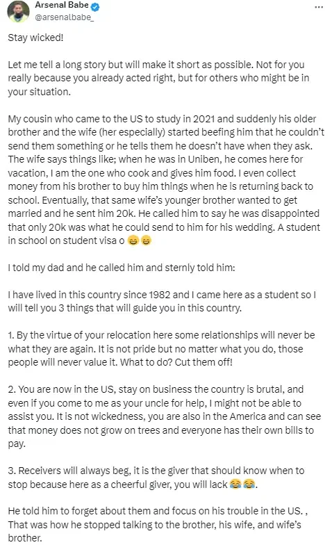 Nigerian man who relocated to US on student visa sends his family N20k; their reactions go viral