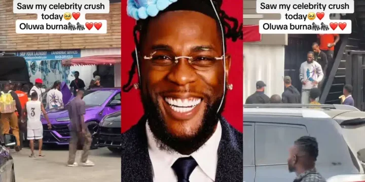 Nigerian lady excited as she meets her celebrity crush, Burna Boy