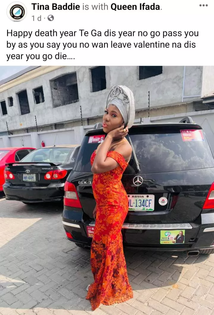 Side chic sends death threat to her married lover