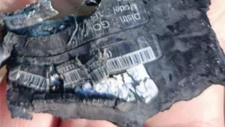 The remains of what is said to be one of the exploding pagers 