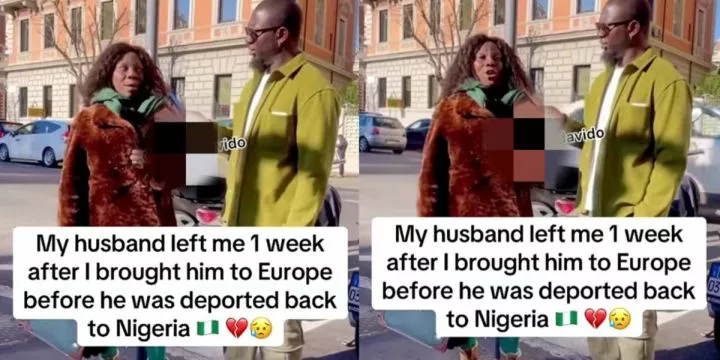 Lady shares how husband left her 1 week after she brought him to Europe