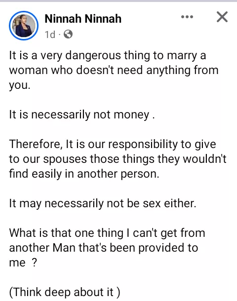 "It is a very dangerous thing to marry a woman who doesn't need anything from you" - Nigerian lawyer says