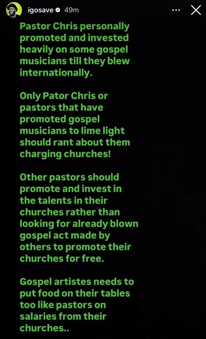 Only pastors that have promoted gospel musicians to limelight should rant about them charging churches - Comedian I Go Save