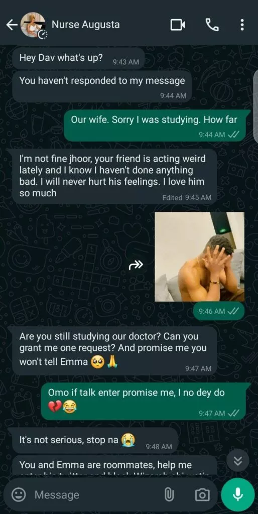 Man goes viral as he declines roommate's girlfriend's request to block influencer, leaks her chat