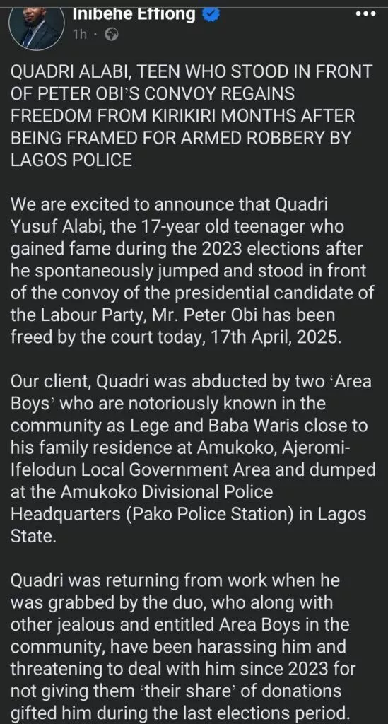 Viral teenager detained in prison regains freedom