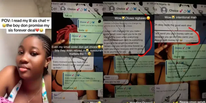 Nigerian lady exposes sister's romantic chats with boyfriend who promised 'forever deal'