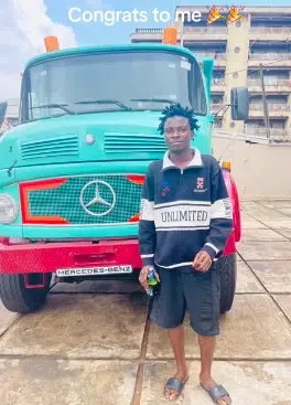 'Sharp investment' - Young man causes stir as he buys himself a Benz truck