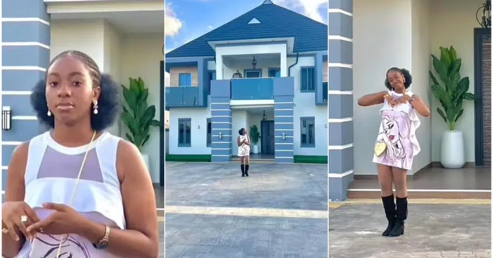 "Just got my mansion at 15" - Photos of Adaeze Onuigbo posing in exquisite house causes buzz
