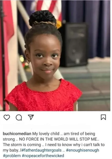Comedian Buchi Reunites With Daughter One Year After He Accused His Ex And Her Parents Of Denying Him Access To His Kids (Video)