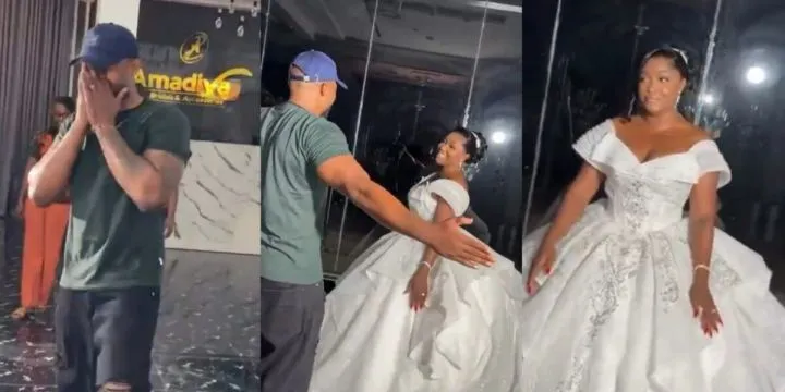 IVD gets emotional as he sees Blessing CEO in wedding gown IVD gets emotional as he sees Blessing CEO in wedding gown