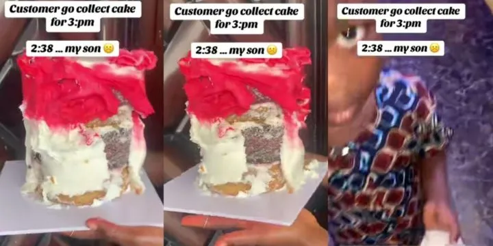 Baker pained as son ruins cake less than 30 mins to delivery time