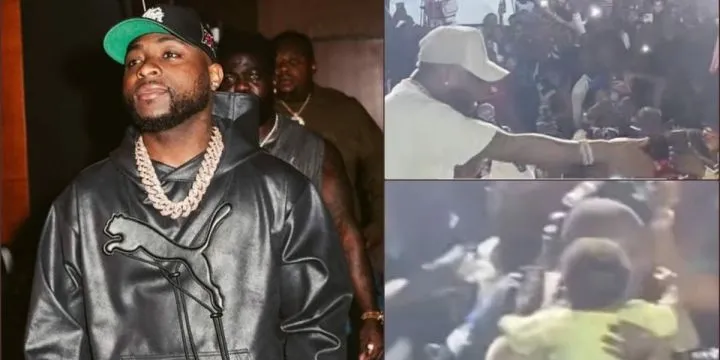 Davido lashes out at fan for bringing baby to crowded concert