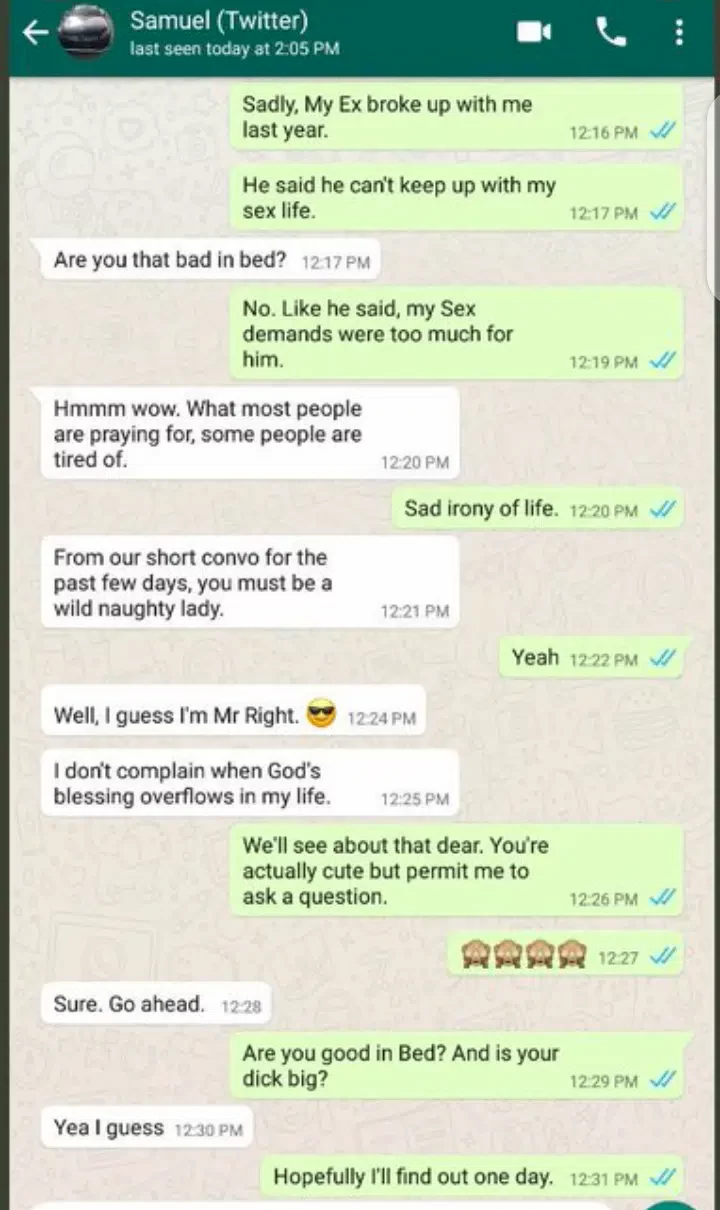 'Are you good in bed?' - Nigerian lady in pain after setting trap for boyfriend with a lady, WhatsApp chats leak