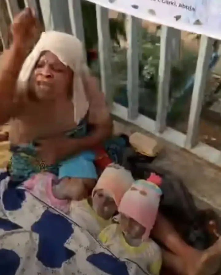 'You are so ungrateful' - Drama as man nabs woman begging on the road with her triplets after renting house, shop for her (Video)