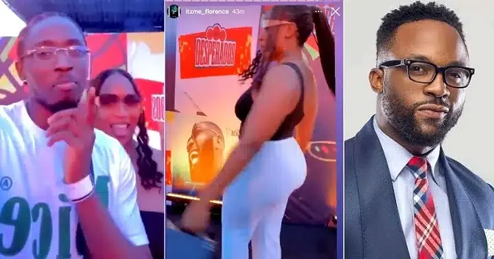 "Person wey get boyfriend" - Video shows lady Iyanya lusted over at Davido's concert dancing with her man
