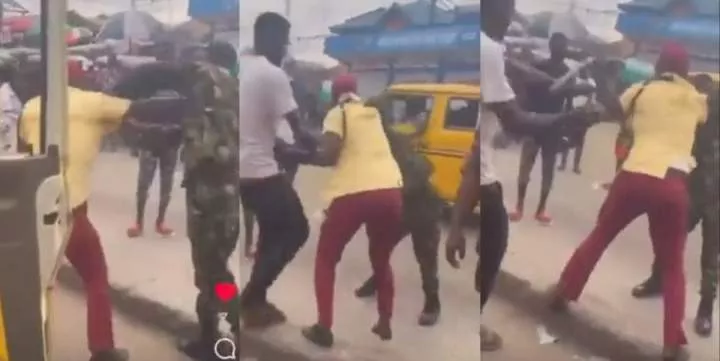 LASTMA official exchanges blows with soldier in public (Video)