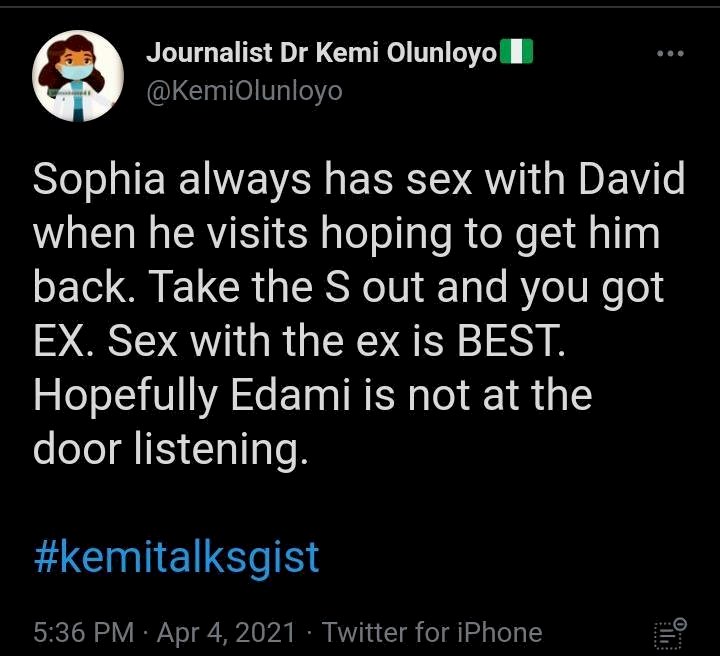 “Sophia always has sex with Davido when he visits his daughter” – Kemi Olunloyo alleges