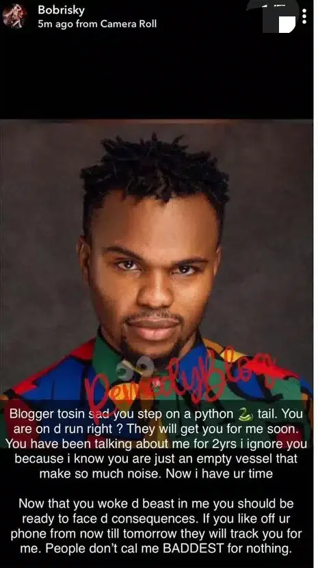 'You have woken the beast in me' - Bobrisky threatens Tosin Silverdam for peddling lies against him