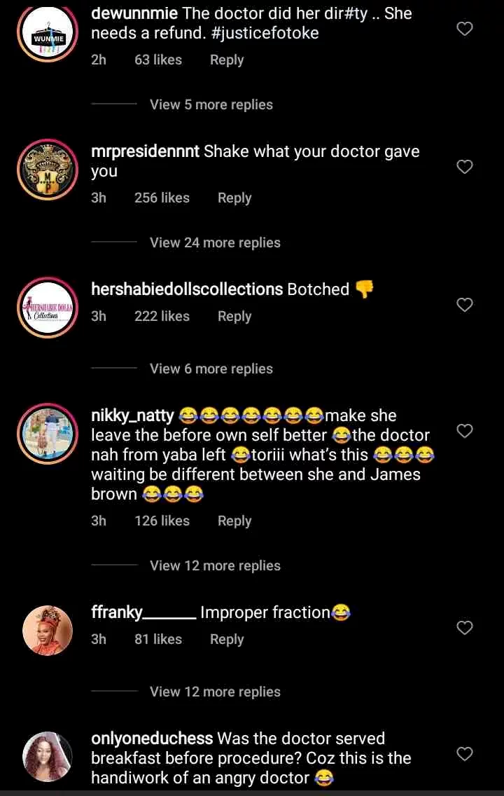 'She did her surgery when the hospital was on promo' - Reactions as Toke Makinwa puts her butt on display (Video)