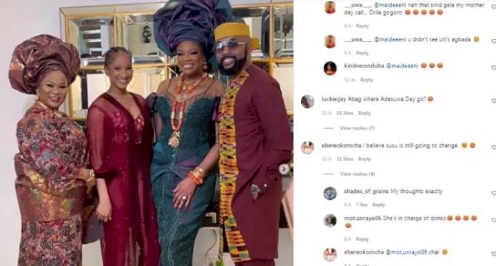 Adesua Etomi dragged over choice of outfit to Kemi Adetiba's wedding ceremony