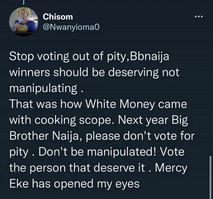 Mercy Eke lambasted for robbing fans of pity votes despite being from a wealthy family