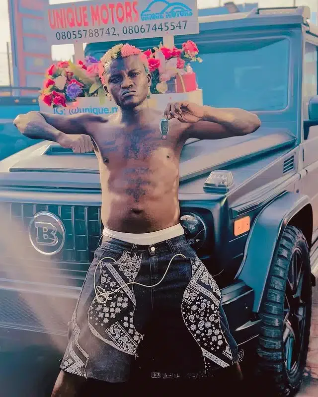 'Dem don rip you' - Speculations as Portable shows off interior of his G-Wagon (Video)