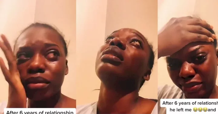 Lady in tears as her boyfriend of 6 years dumps her to marry his mother's choice (video)