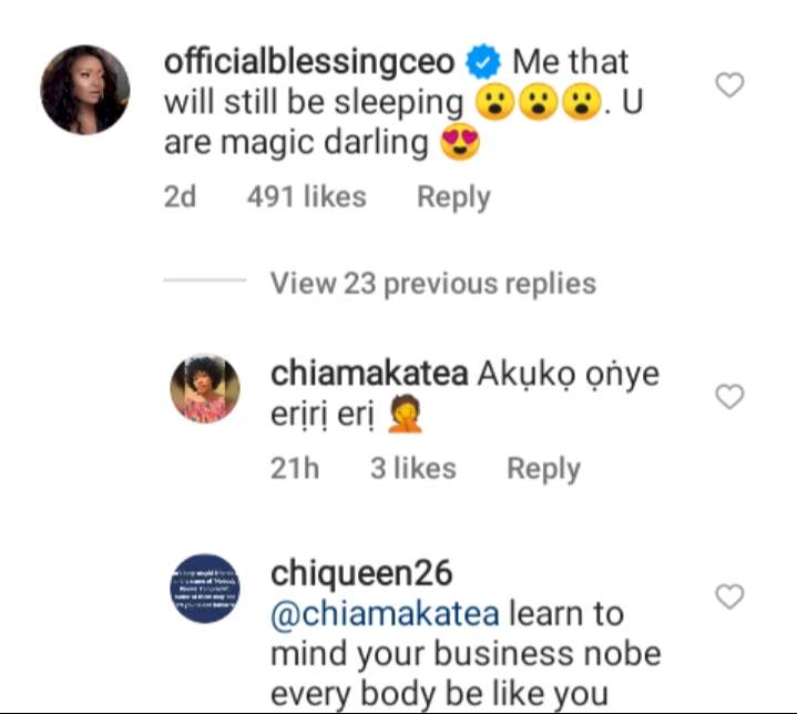 'I go still born for your Papa' - Blessing Okoro tackles troll who accused her of giving birth to kids for different married men