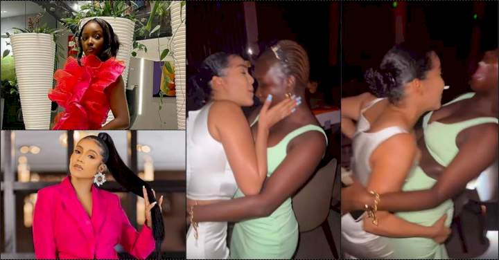 "My only husband" - Maria Chike gushes over Saskay at party, netizens react (Video)