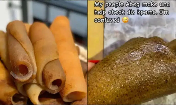 Lady concerned after buying odd-looking ponmo (Video) Lady concerned after buying odd-looking ponmo (Video)