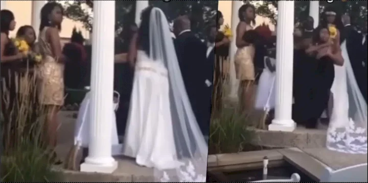 Moment Pregnant Side Chick Crashes Guy's Wedding (Video)