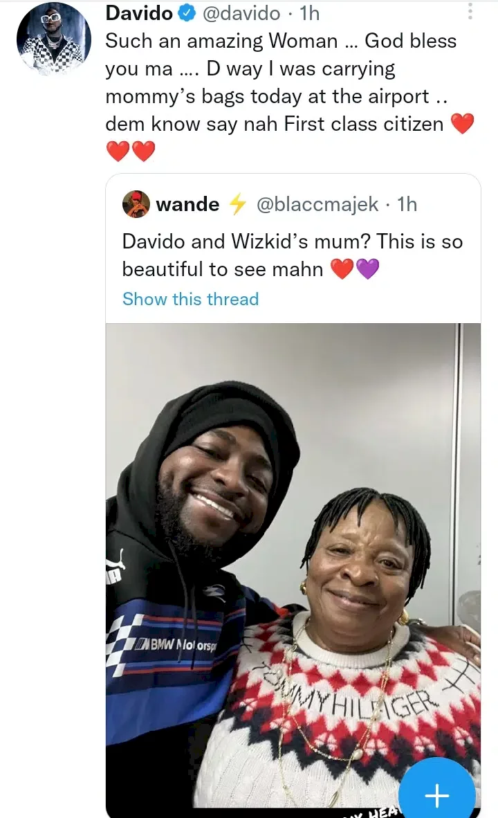 'She's such an amazing woman' - Davido narrates experience with Wizkid's mum