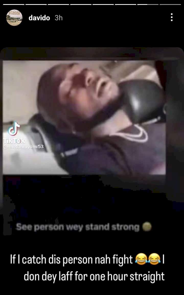 'See person wey 'Stand Strong'' - Davido mocked for sleeping, he reacts