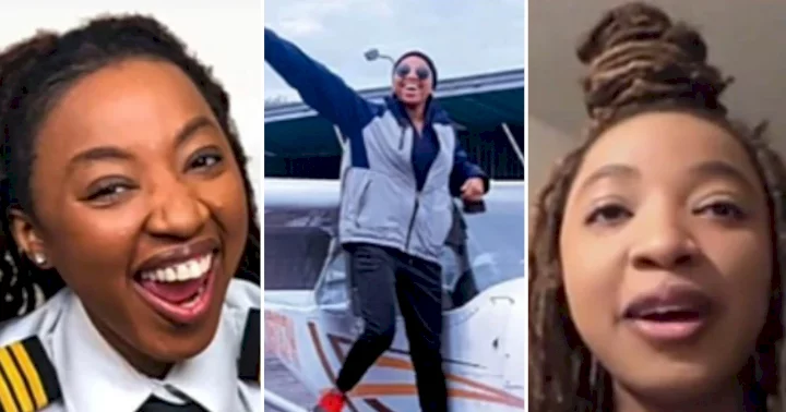 Nigerian lady who travelled to US to study nursing, becomes pofessional pilot (Photos)
