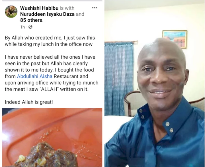 Nigerian Muslim claims he saw 'Allah' inscribed on piece of meat he bought at restaurant