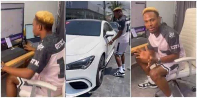 Young moon over the moon as he makes N112.3m in 1 day from forex trading, goes out to get himself brand new benz