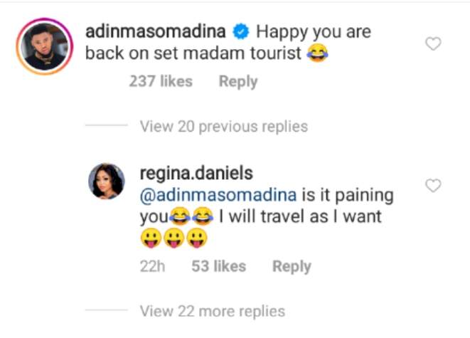 'Is it paining you?' - Regina Daniels tackles ex lover, Somadina over his recent comment about her (Screenshot)