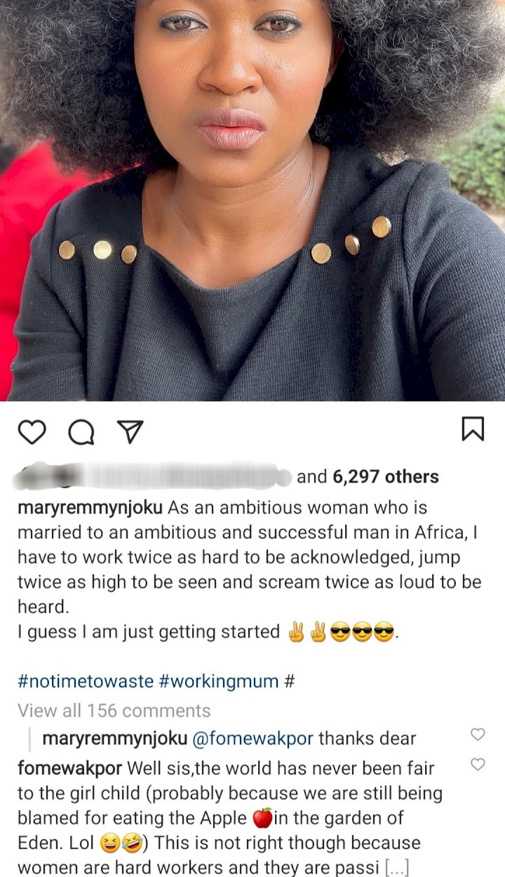 'As an Ambitious woman married to an African man, I work twice as hard to be acknowledged' - Mary Njoku brags
