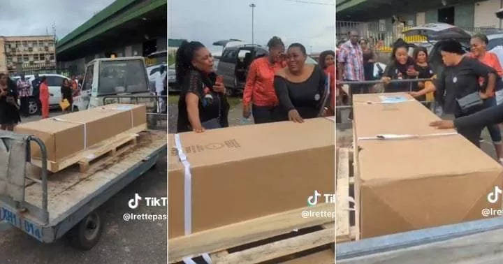 "My heart is broken" - Lady brought back to Nigeria lifeless in box after relocating to US for greener pastures (Video)