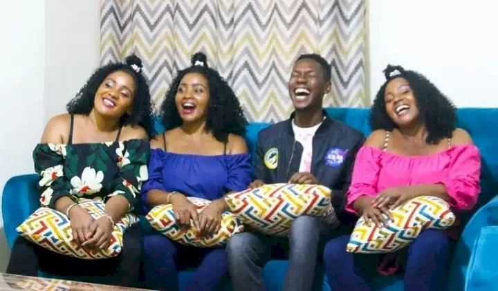 'My love was not meant for one lady' - Kenyan man dating triplet sisters reveals he's naturally polygamous