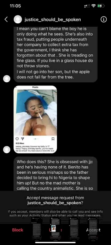 'She's affected by bipolar disorder' - JJC's baby mama, Mella blasted in leaked chat (Screenshots)